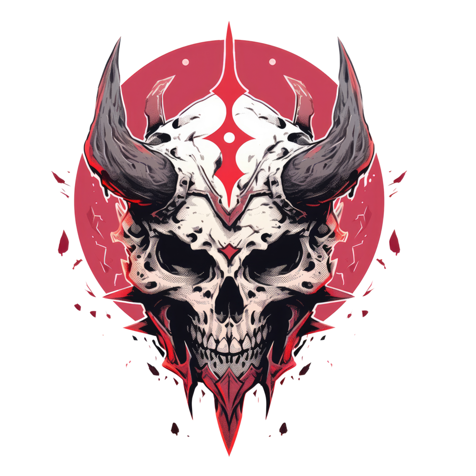 AI generated Cool skull illustration for your t-shirt design png