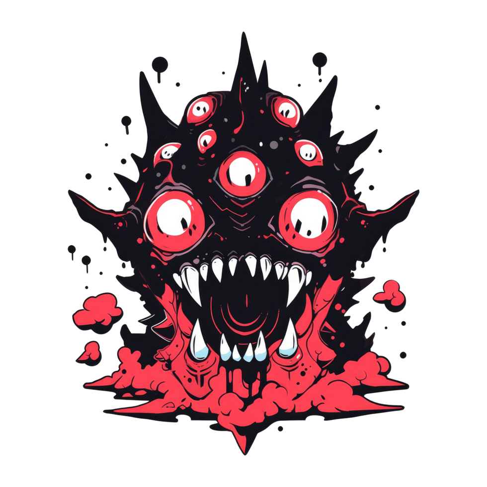 AI generated monster character illustration for your t-shirt design png