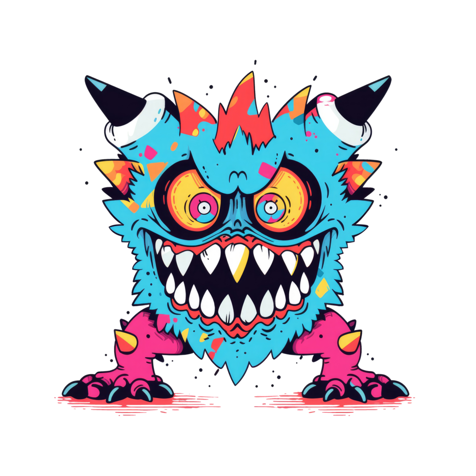 AI generated cool monster character for your t-shirt design png