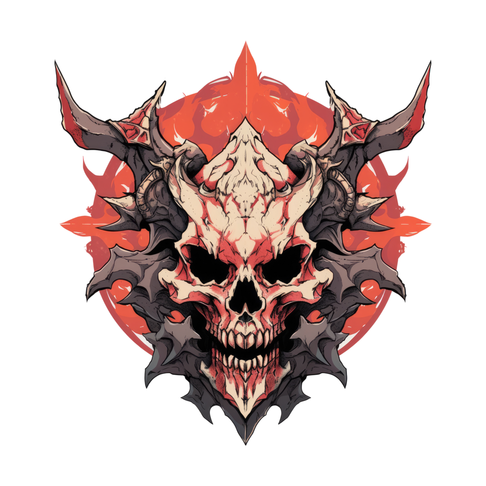 AI generated Cool skull illustration for your t-shirt design png