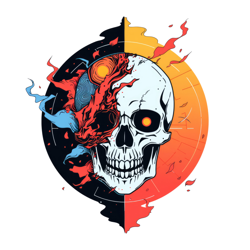 AI generated Cool skull illustration for your t-shirt design png