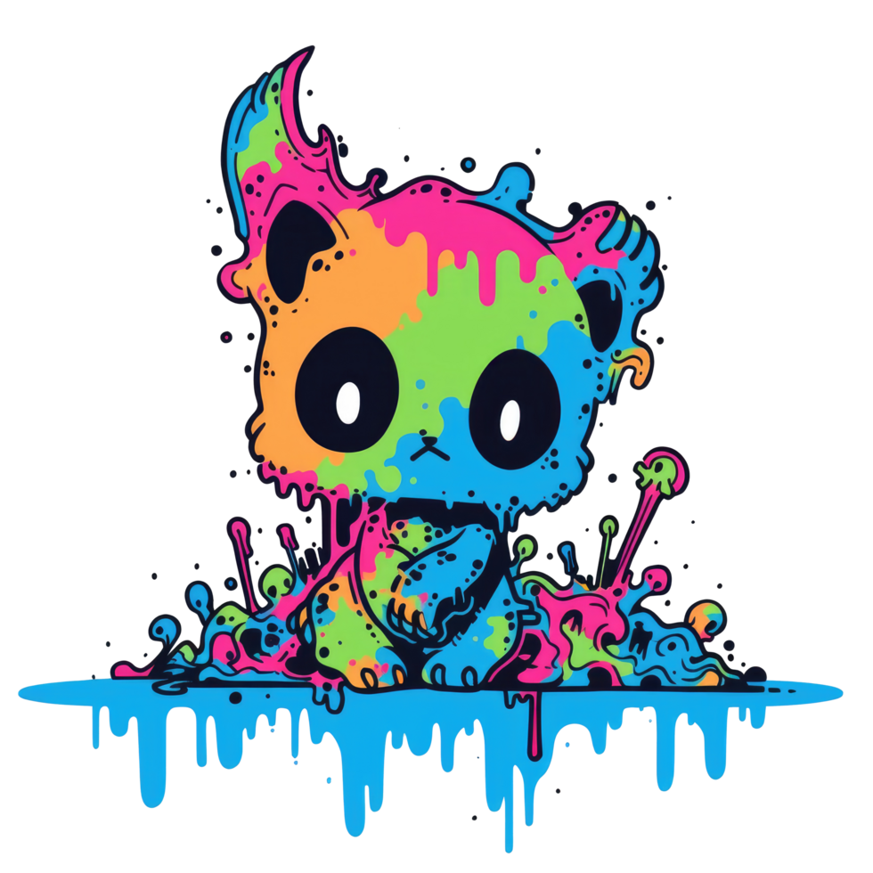 AI generated cool monster character for your t-shirt design png