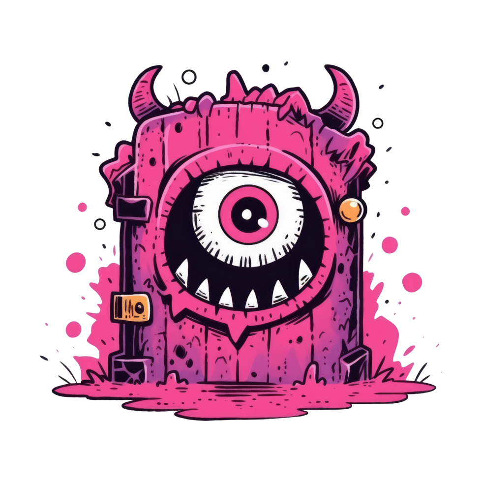 AI generated cool monster character for your t-shirt design png