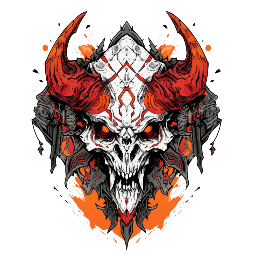 AI generated Cool skull illustration for your t-shirt design png