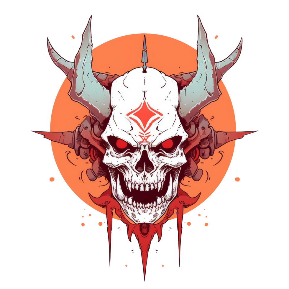 AI generated Cool skull illustration for your t-shirt design png
