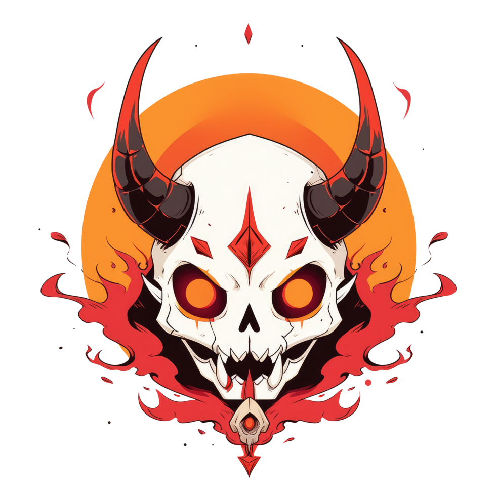 AI generated Cool skull illustration for your t-shirt design png