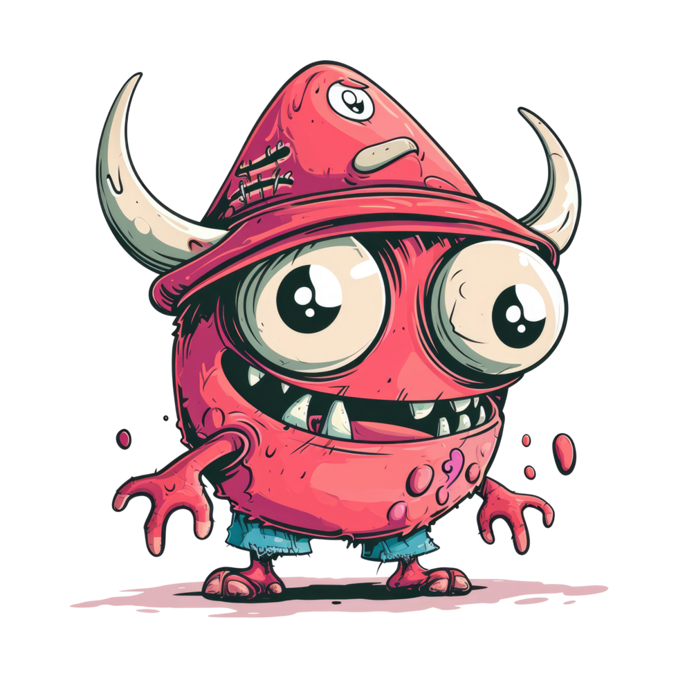 AI generated cool monster character for your t-shirt design png