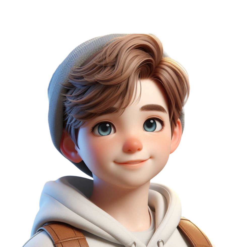 AI generated 3d render illustration of cute boy AI Generative png