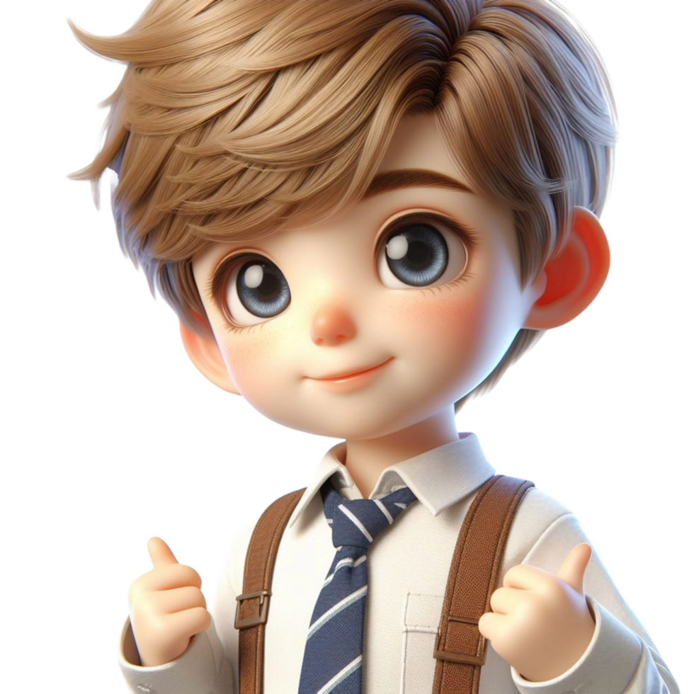 AI generated 3d render illustration of cute boy AI Generative png