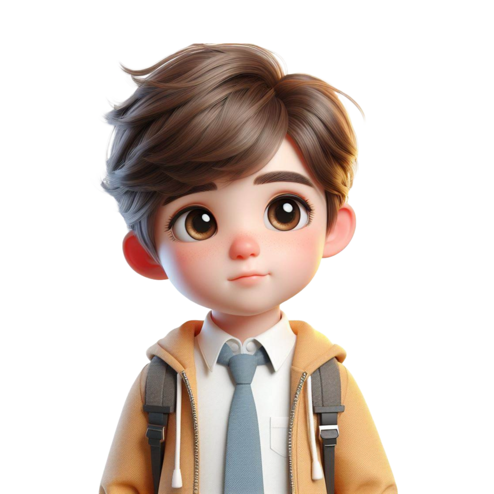 AI generated 3d render illustration of cute boy AI Generative png