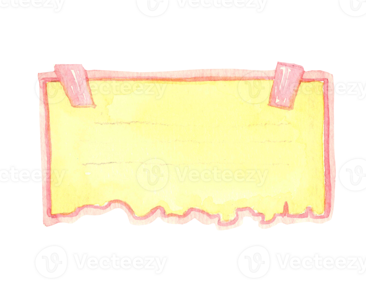 Colorful watercolor note paper. Colorful elements for designs. Isolated on transparent background png