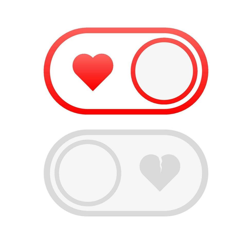 Trendy love switch, great design for any purposes. Light style background. Pink background. Business design. Vector illustration.