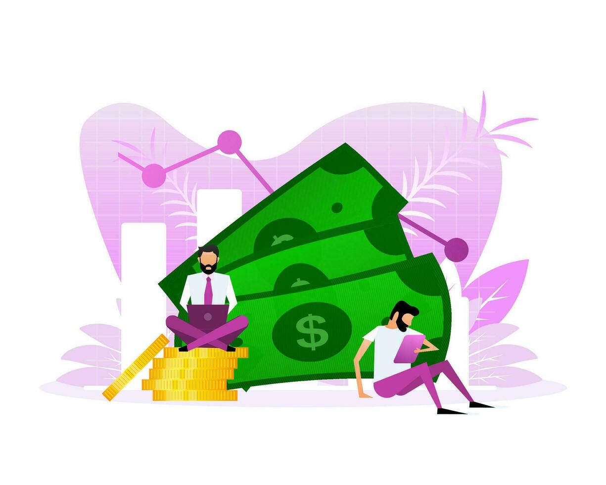 Finance money people, great design for any purposes. Vector illustration