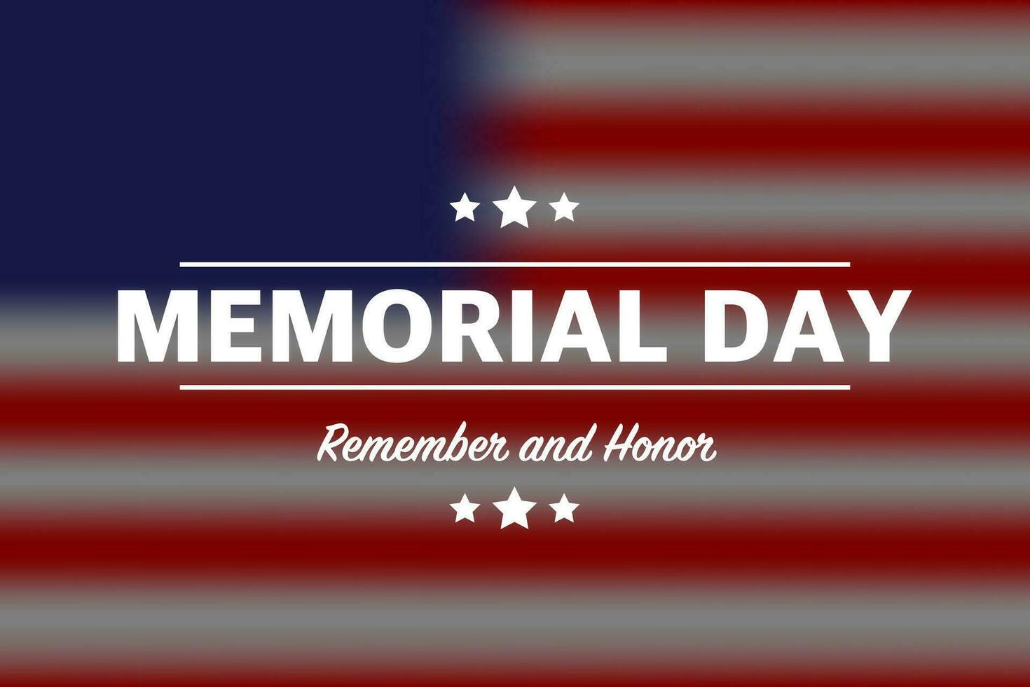 Design template with blue memorial day for banner design. American national holiday vector