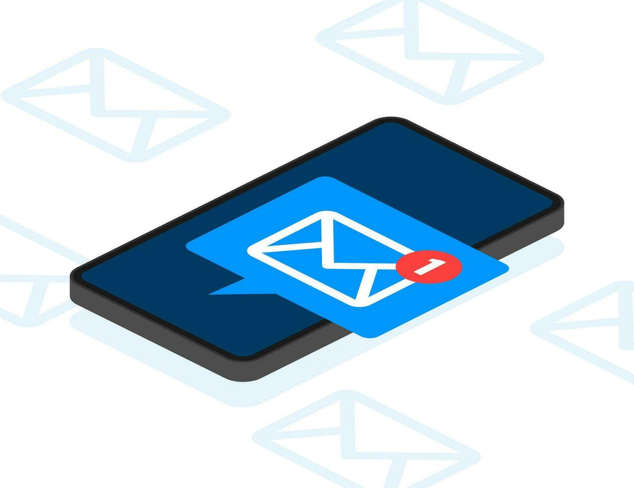 New message icon. Smartphone, mobile, laptop. New nessage in flat style. Vector illustration.