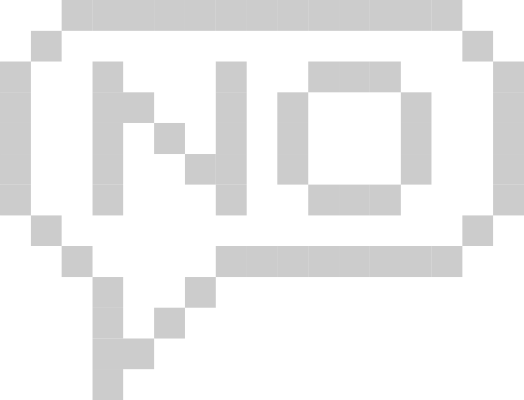 Speech bubbles pixel NO vector