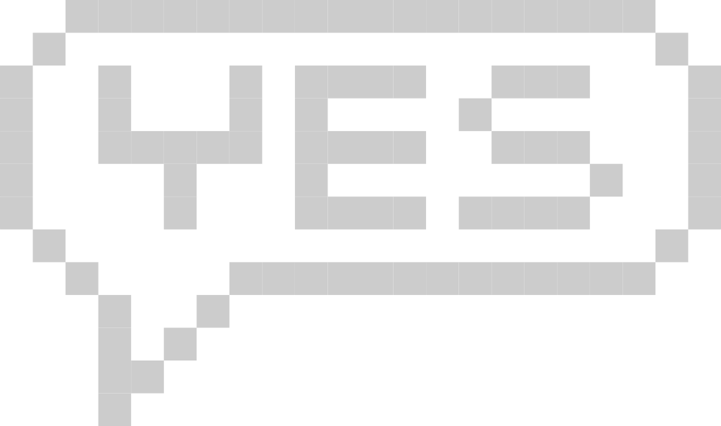 Speech bubbles pixel YES vector