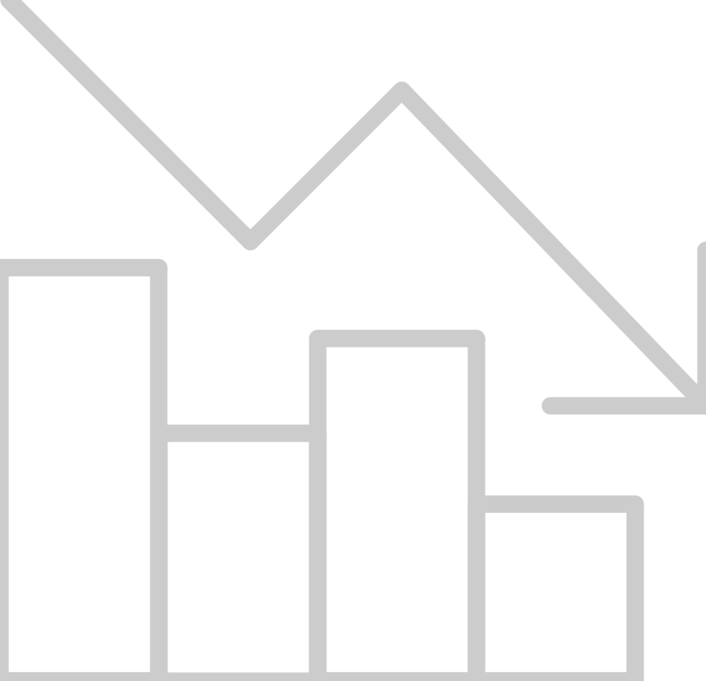 Money chart down vector