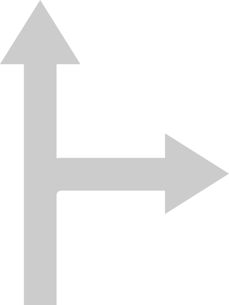 proceed straight or turn right sign vector