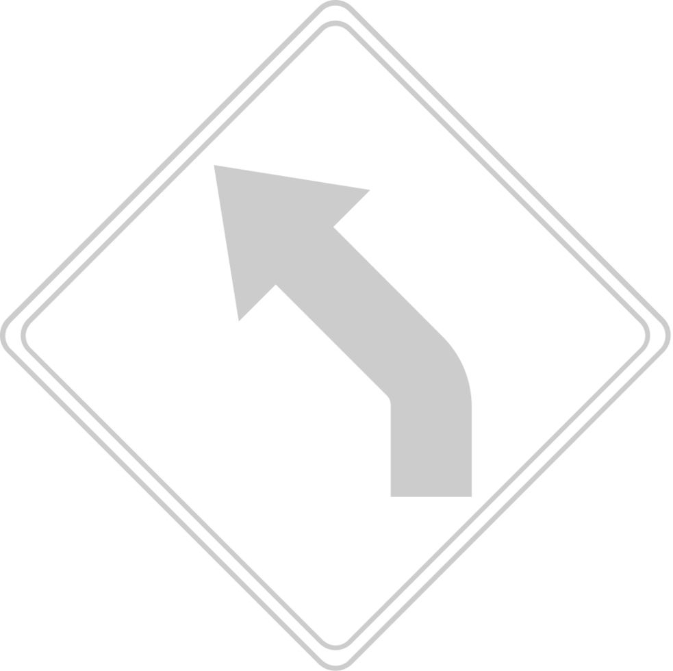  sharp curve ahead road sign vector