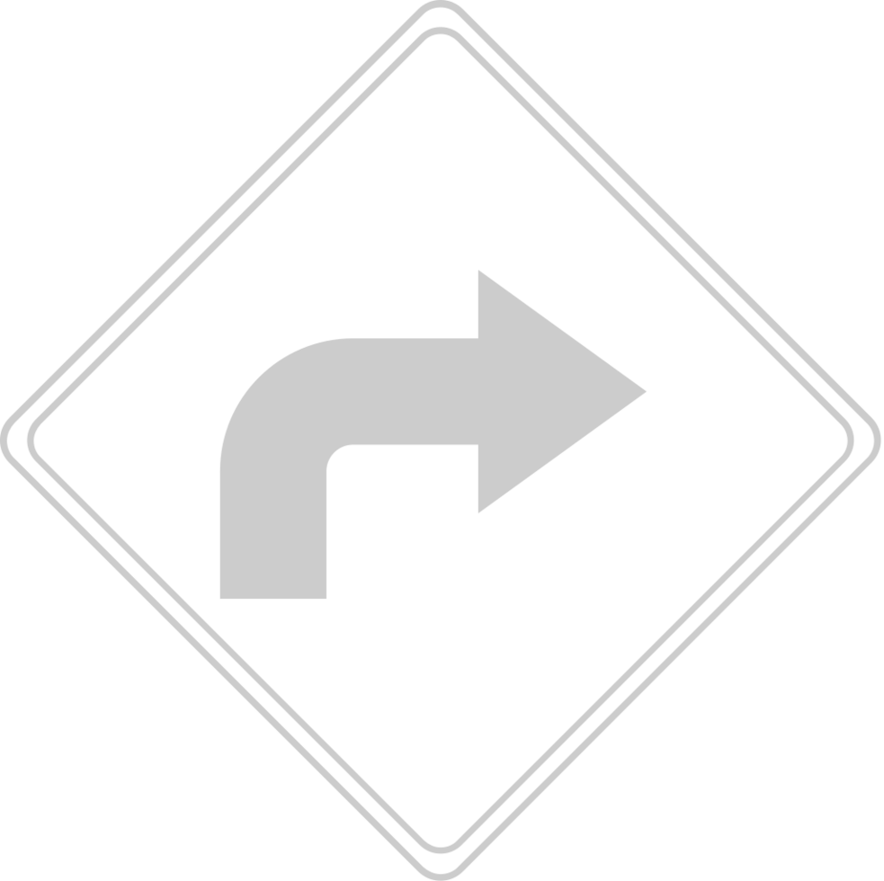 turn right ahead road sign vector