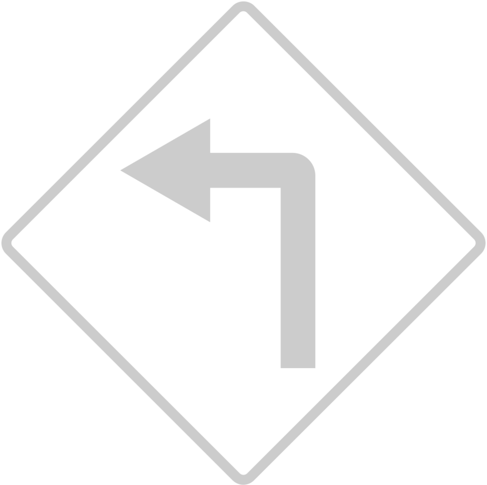  sharp corner road sign vector