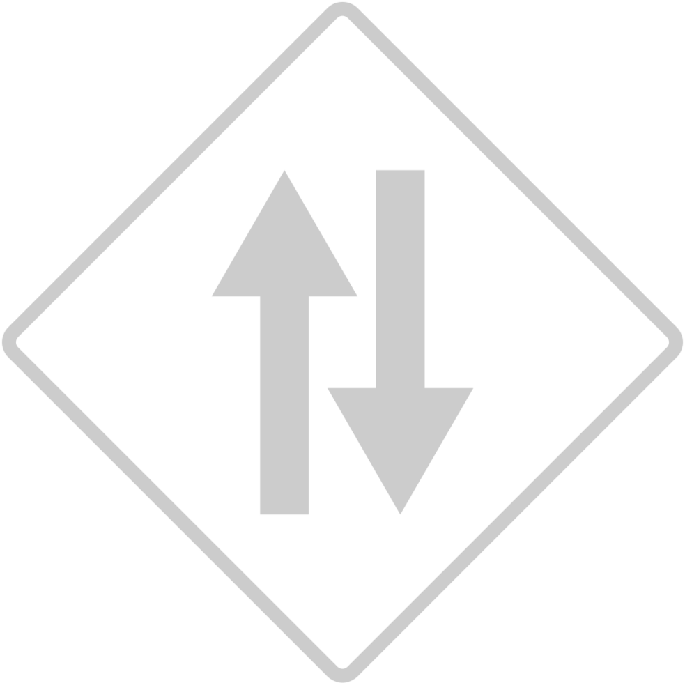 two way traffic sign vector