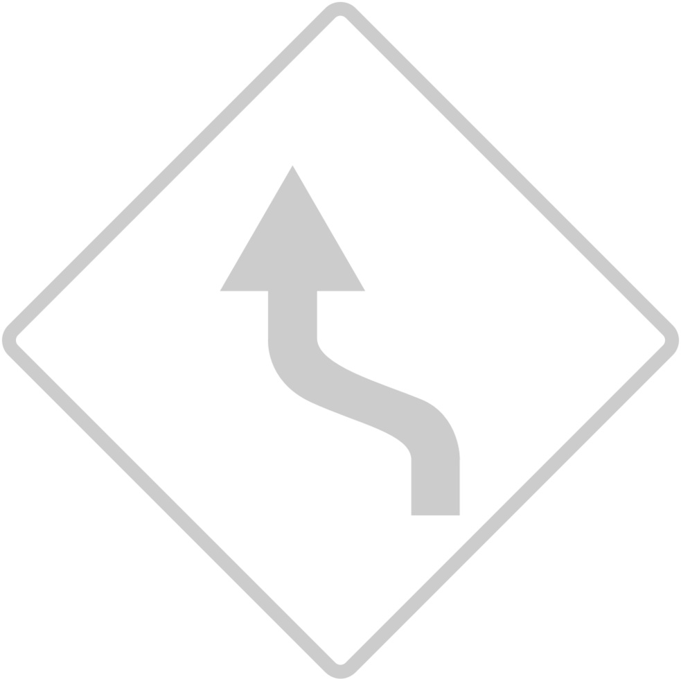 sharp reverse turns ahead road sign vector