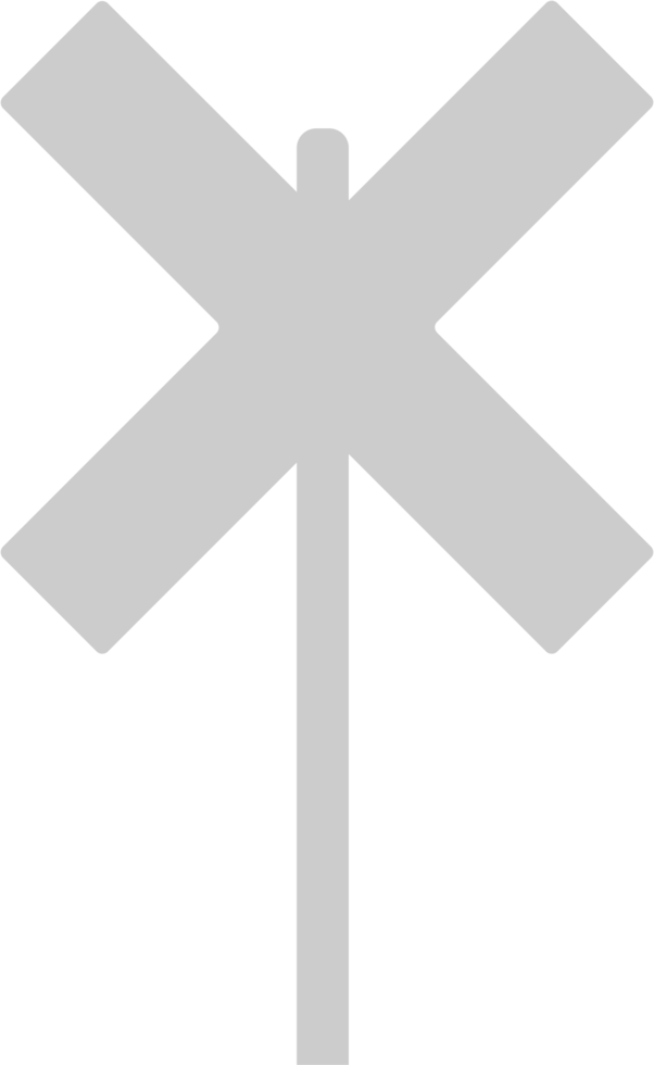 Sign train cross vector