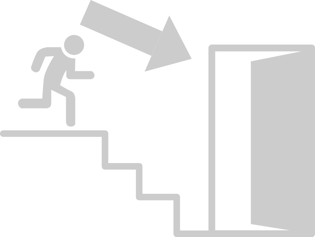 Sign exit door down stair vector