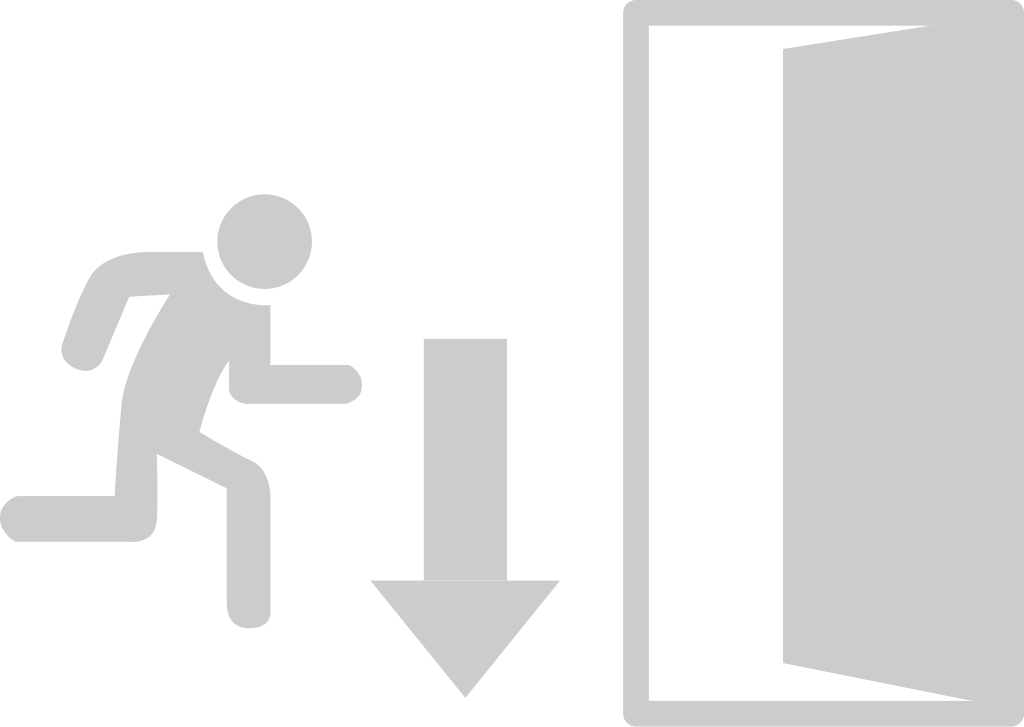 Sign exit door down vector