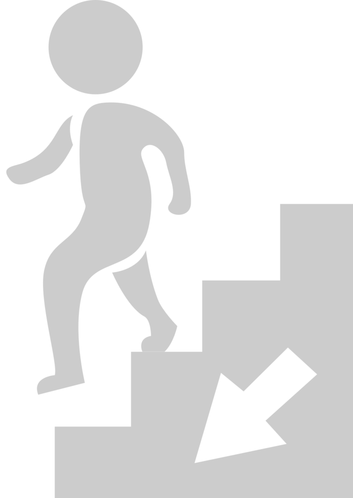 Sign down stair vector