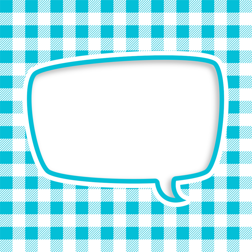 Text bubble chequered box vector