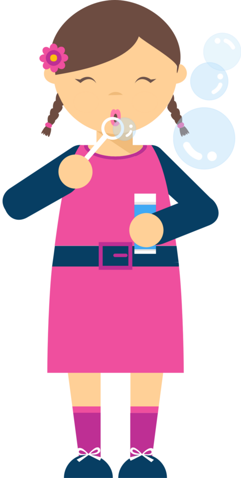 Girl play bubbles vector