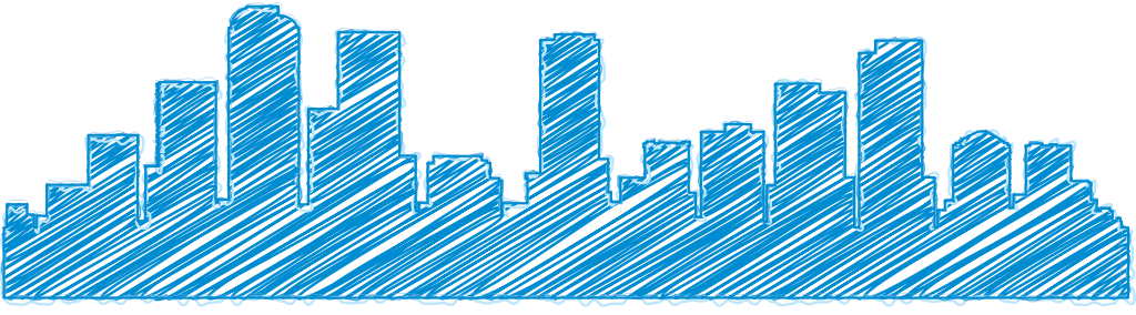 City skyline scribble vector