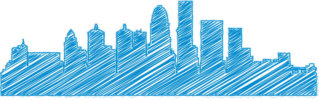 City skyline scribble vector