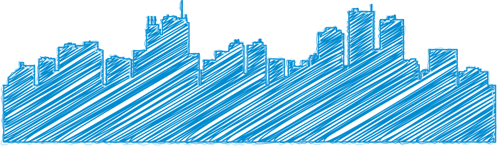 City skyline scribble vector