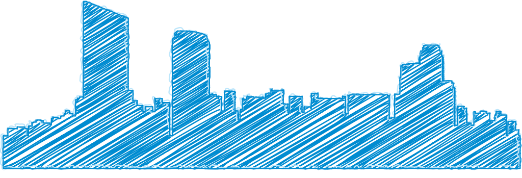 City scribble silhouette vector