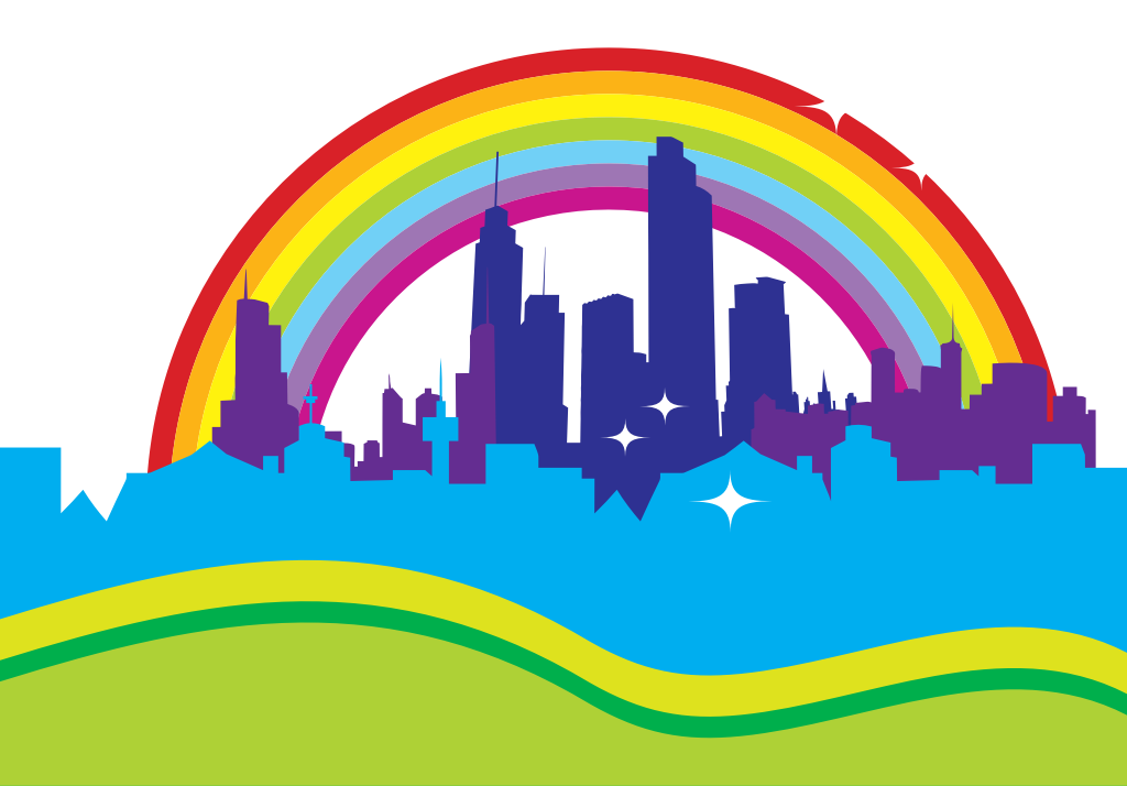City rainbow  vector