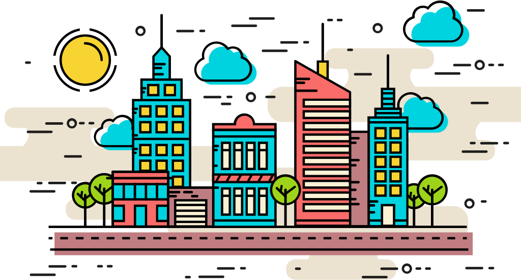 City linear vector