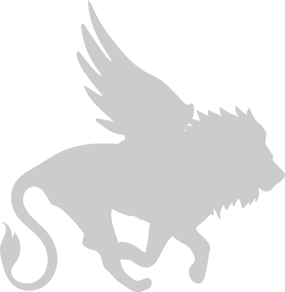 winged lion vector