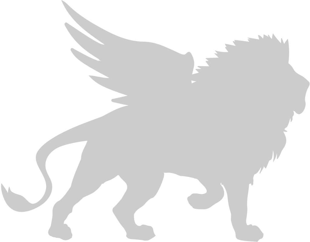 winged lion vector
