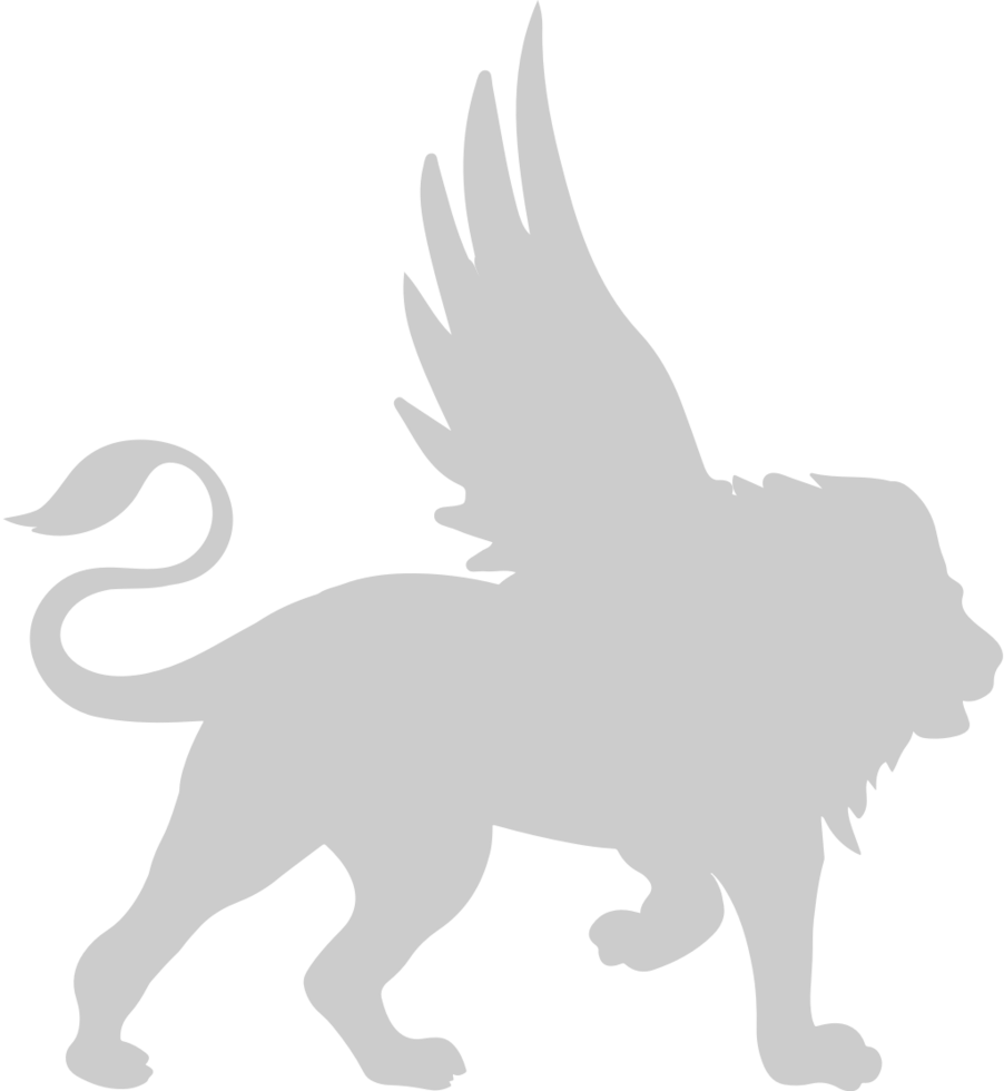 winged lion vector