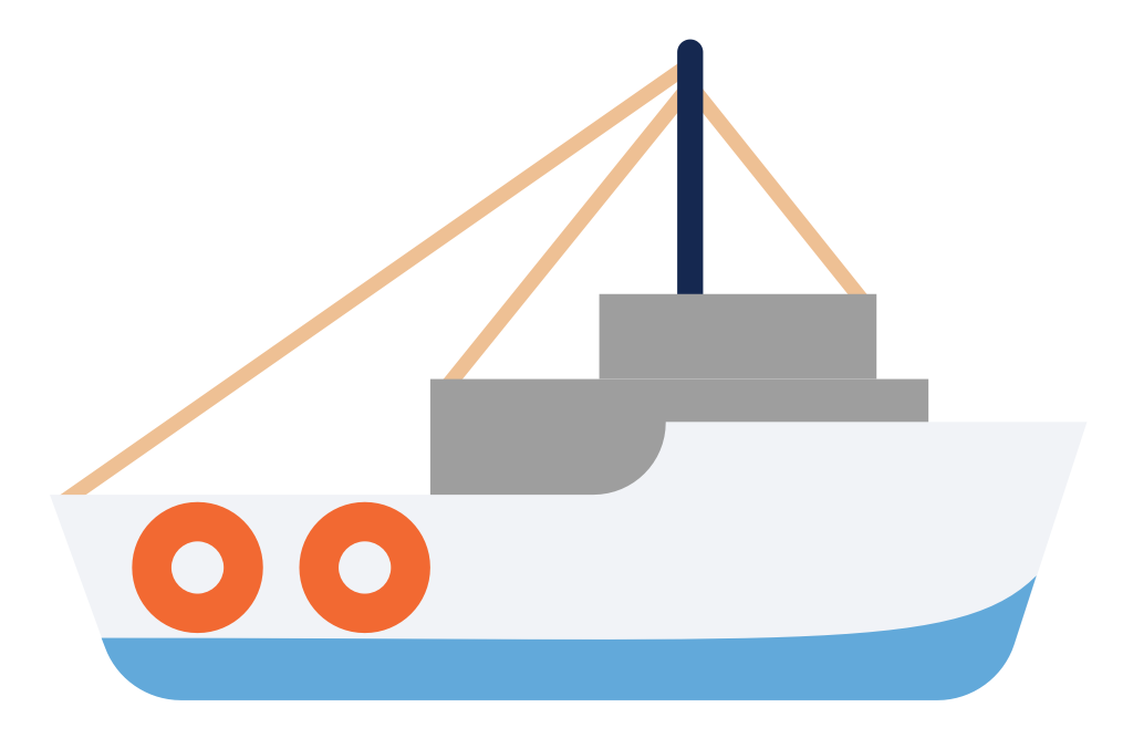 fishing ship vector