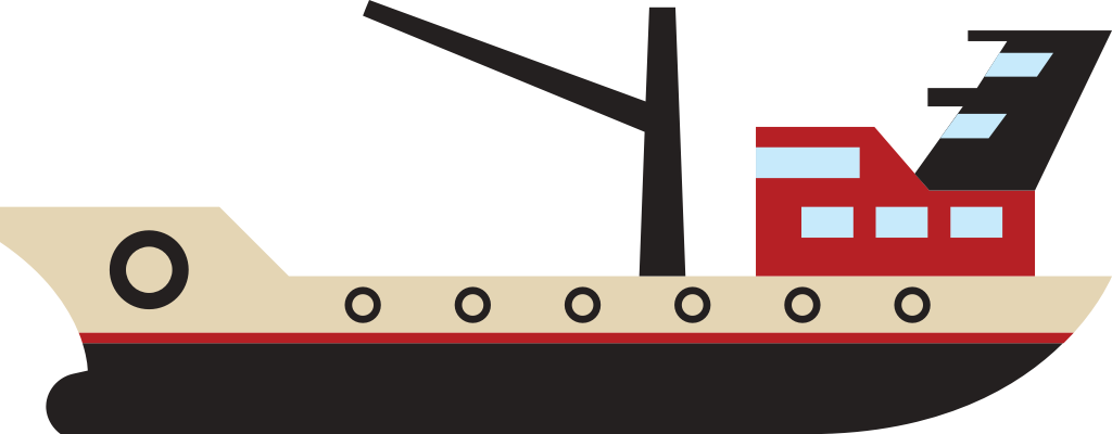 fishing trawler ship vector