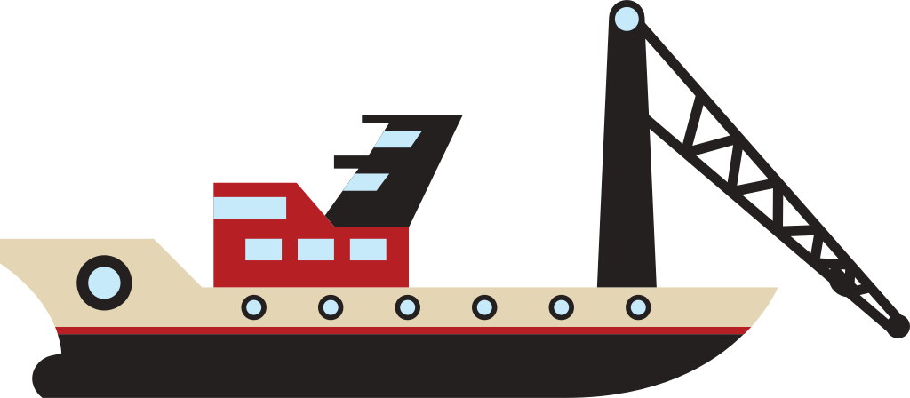 crane ship vector