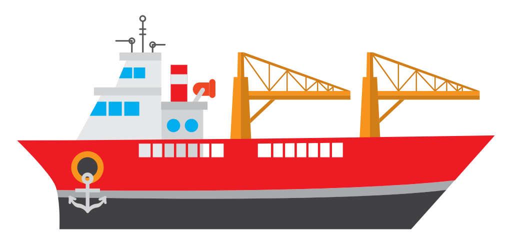 crane ship vector