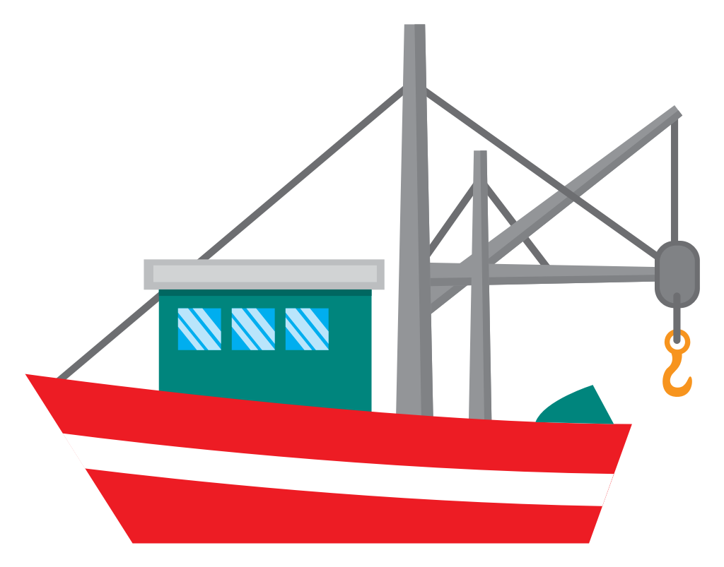 crane ship vector