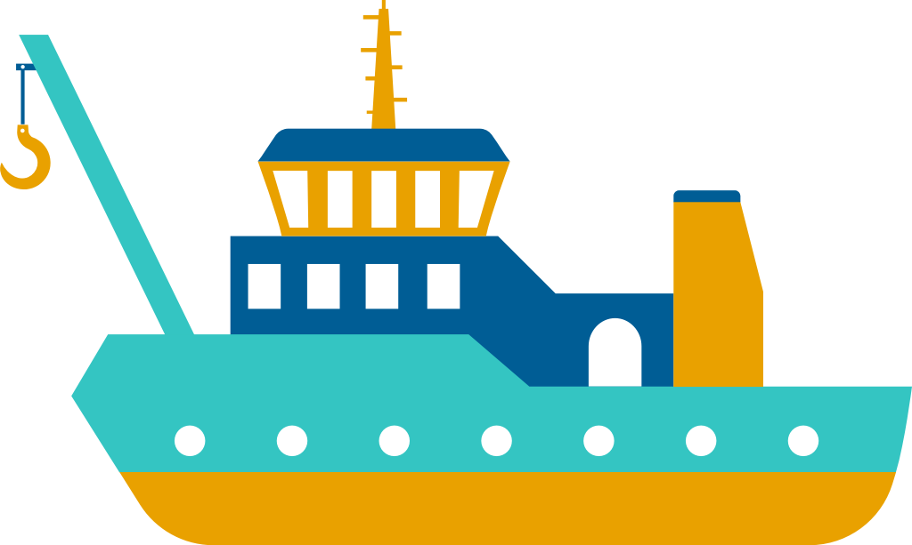 crane ship vector