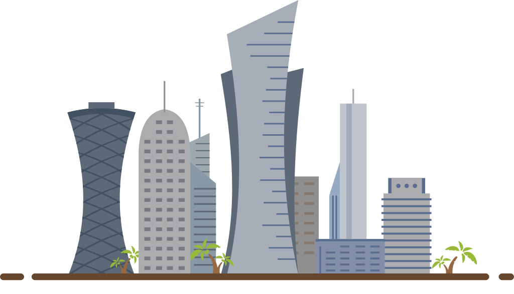 City qatar skyline vector